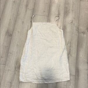 Reformation White Square Neck Linen Dress - small defect